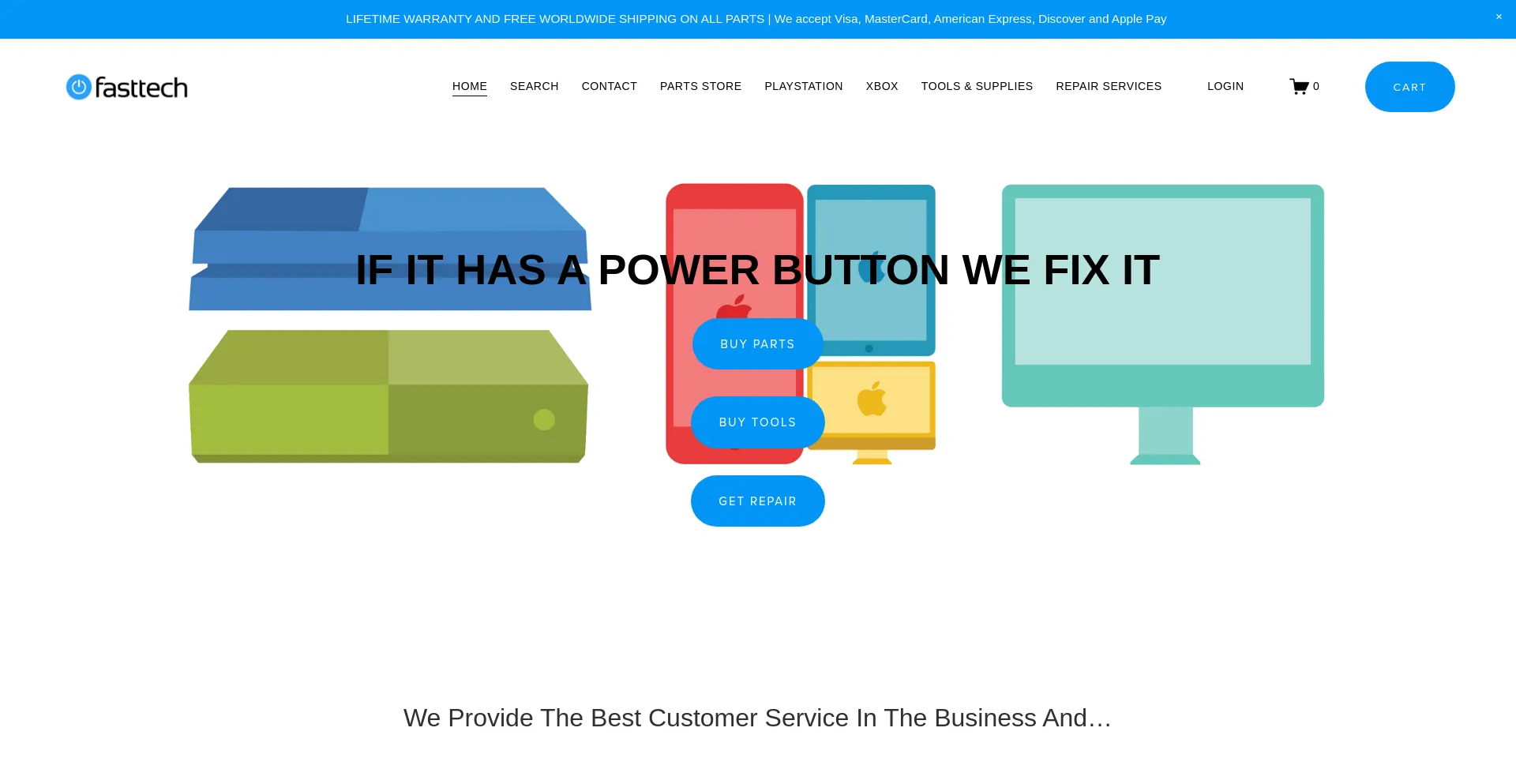 Website screenshot of Fasttechstore.com