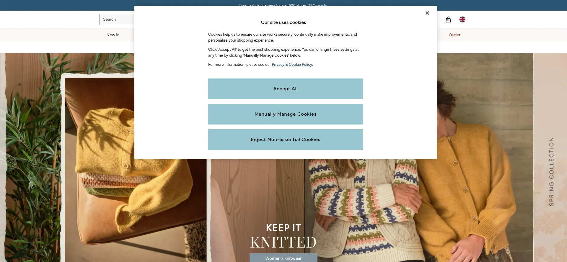 Website screenshot of Fatface.com