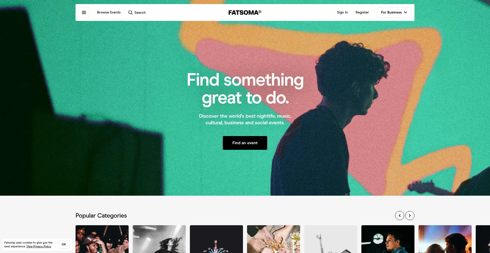 Website screenshot of Fatsoma.com