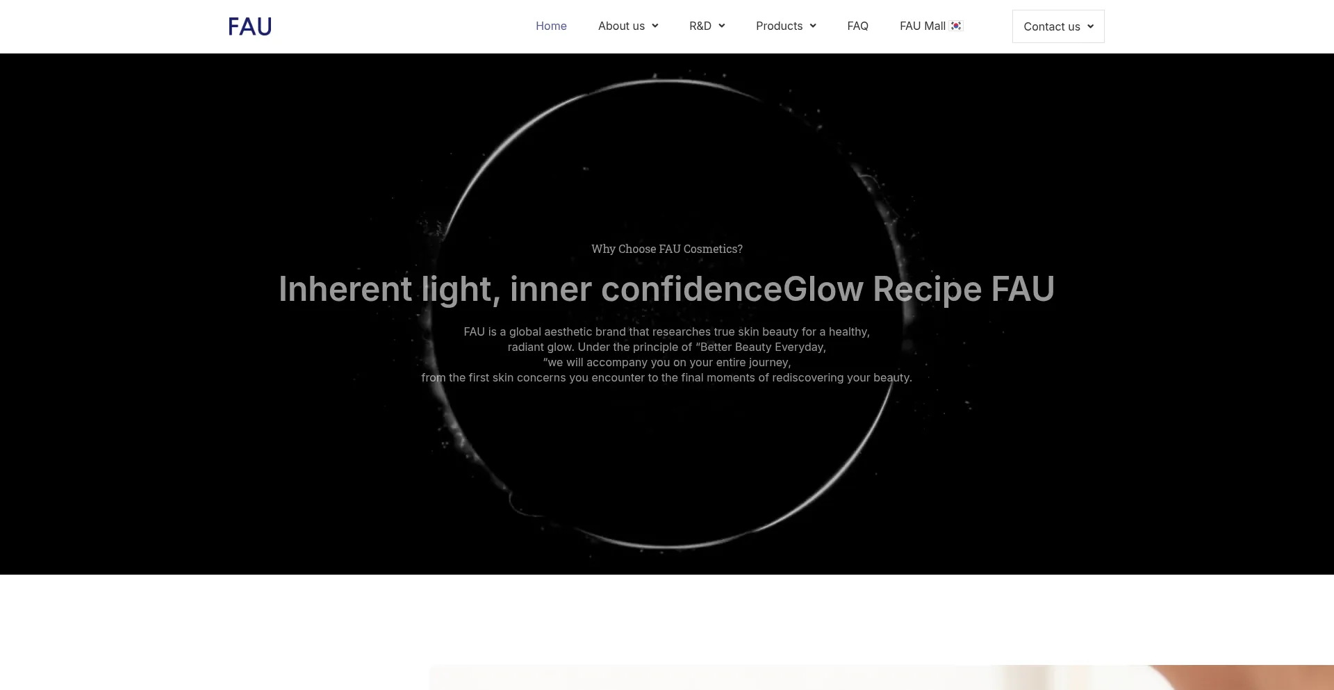 Website screenshot of Faucosmetic.com