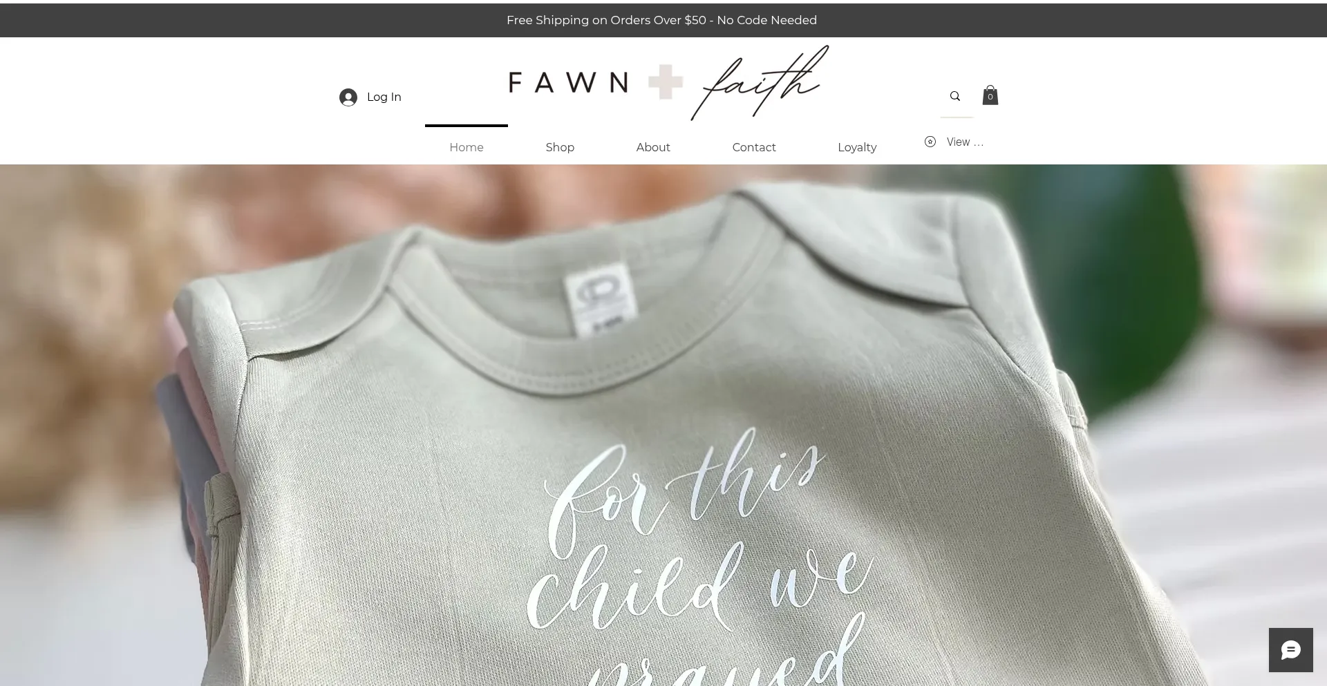 Website screenshot of Fawnandfaith.com