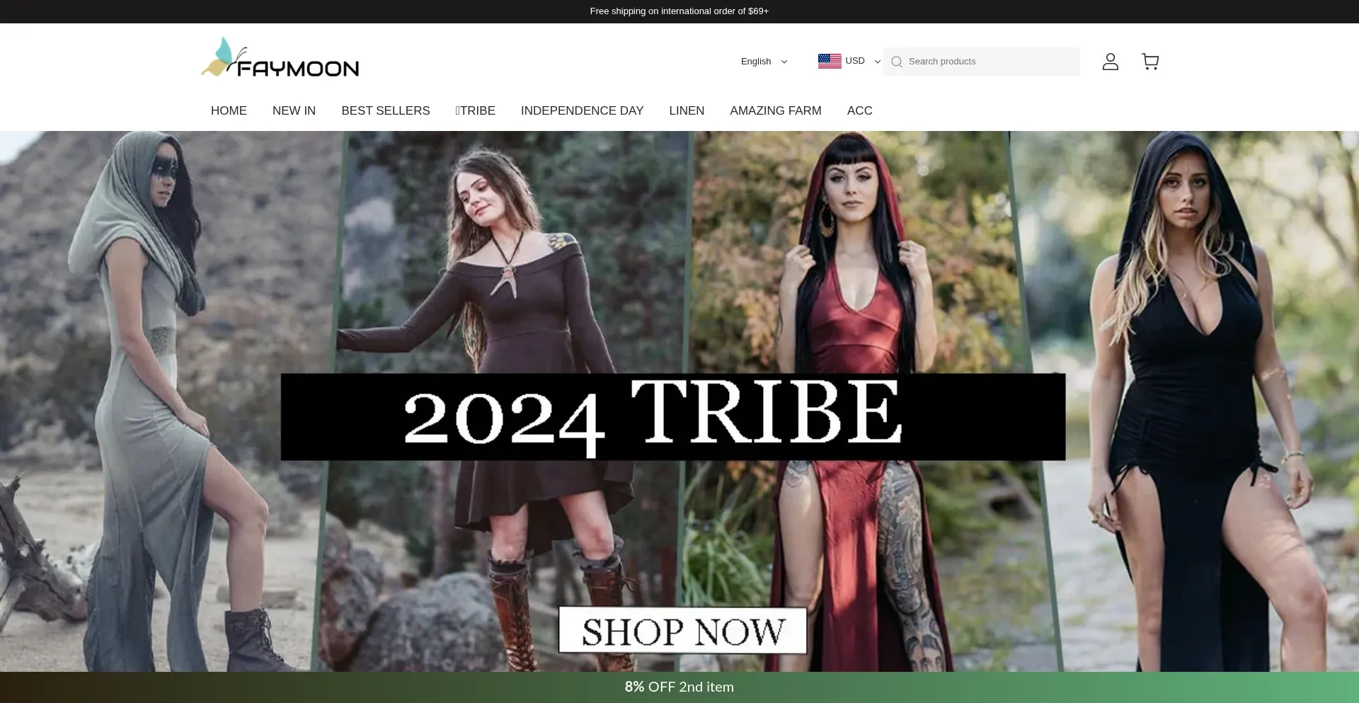 Website screenshot of Faymoon.com