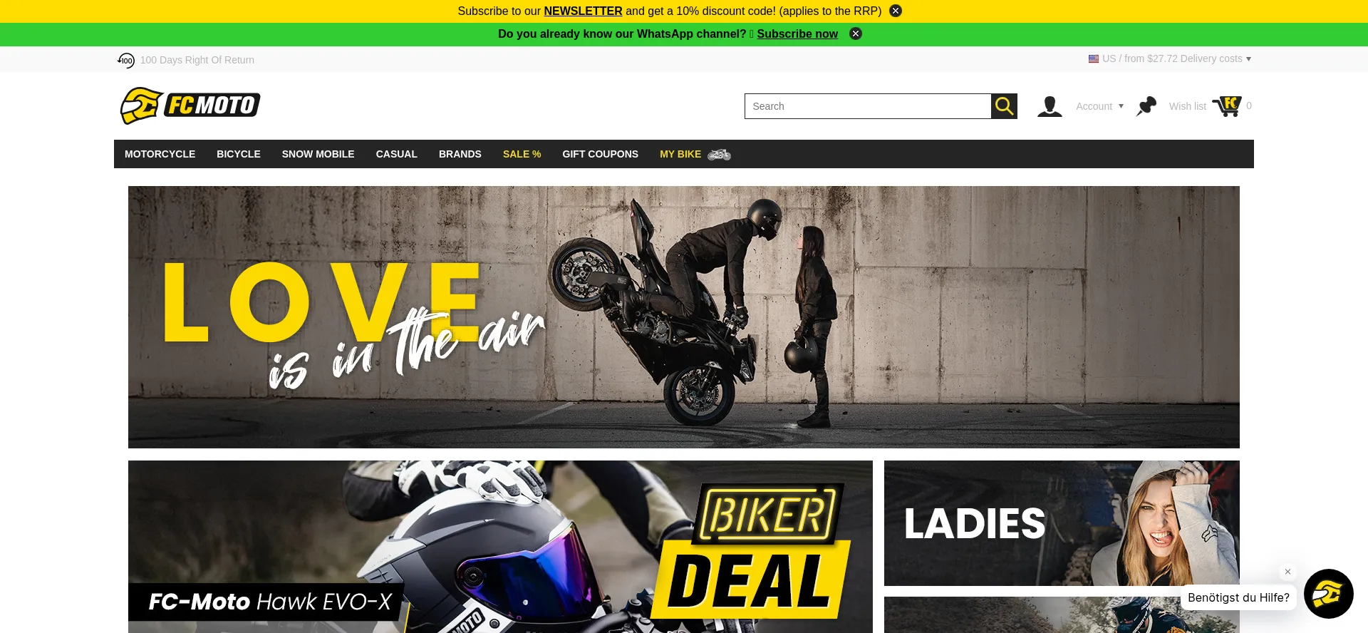 Website screenshot of Fc-moto.de
