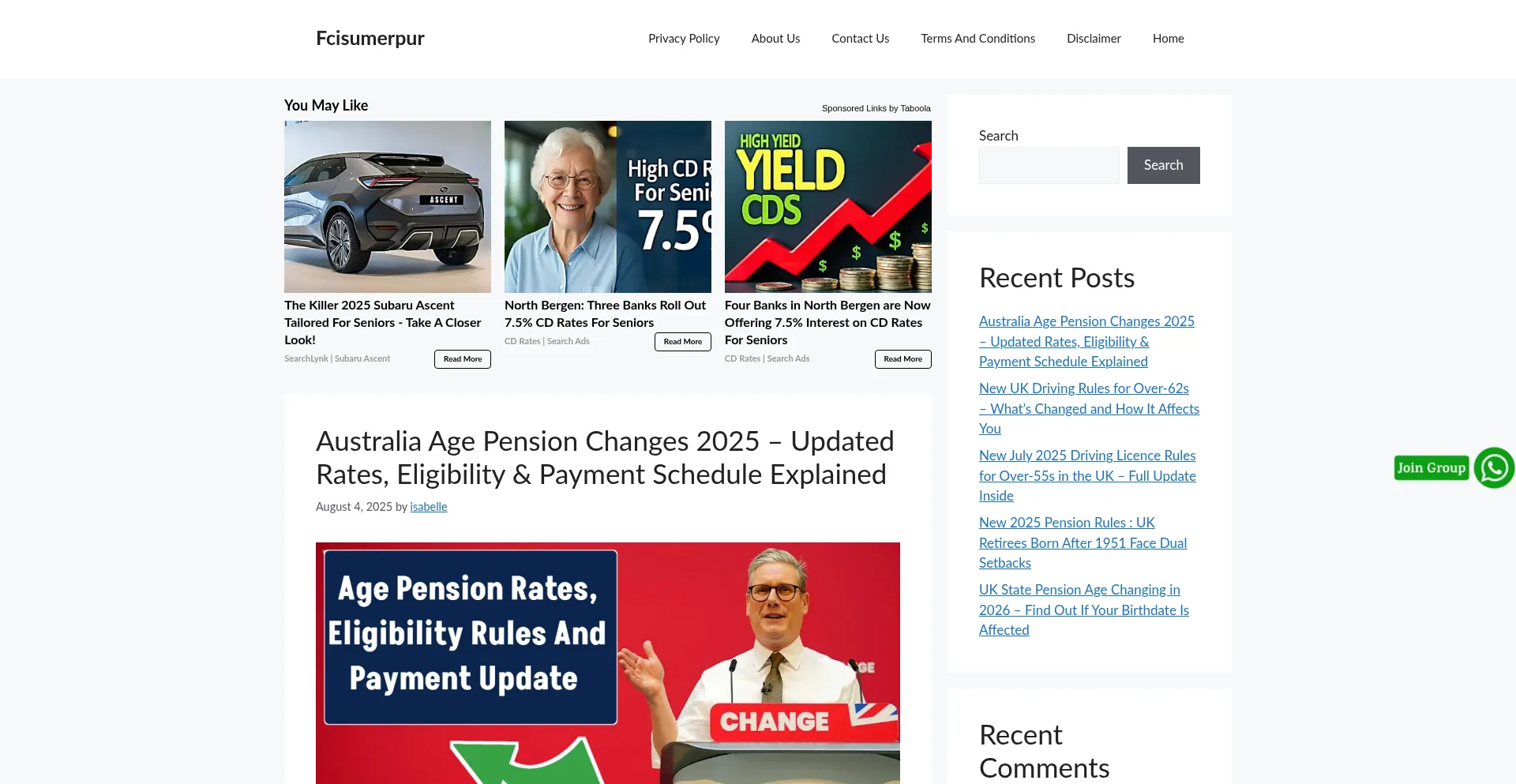 Website screenshot of Fcisumerpur.com