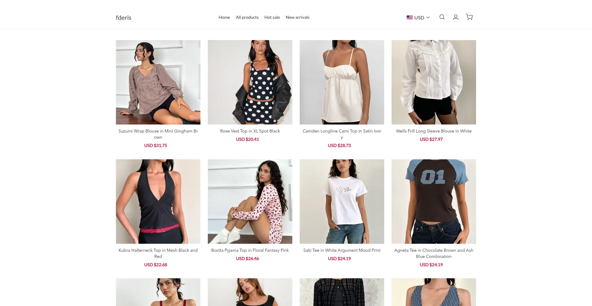 Website screenshot of Fderis.com
