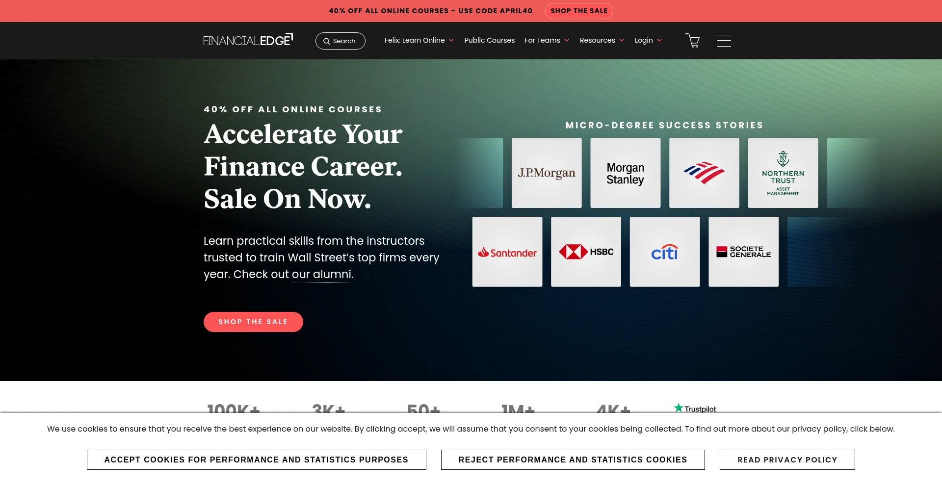 Website screenshot of Fe.training