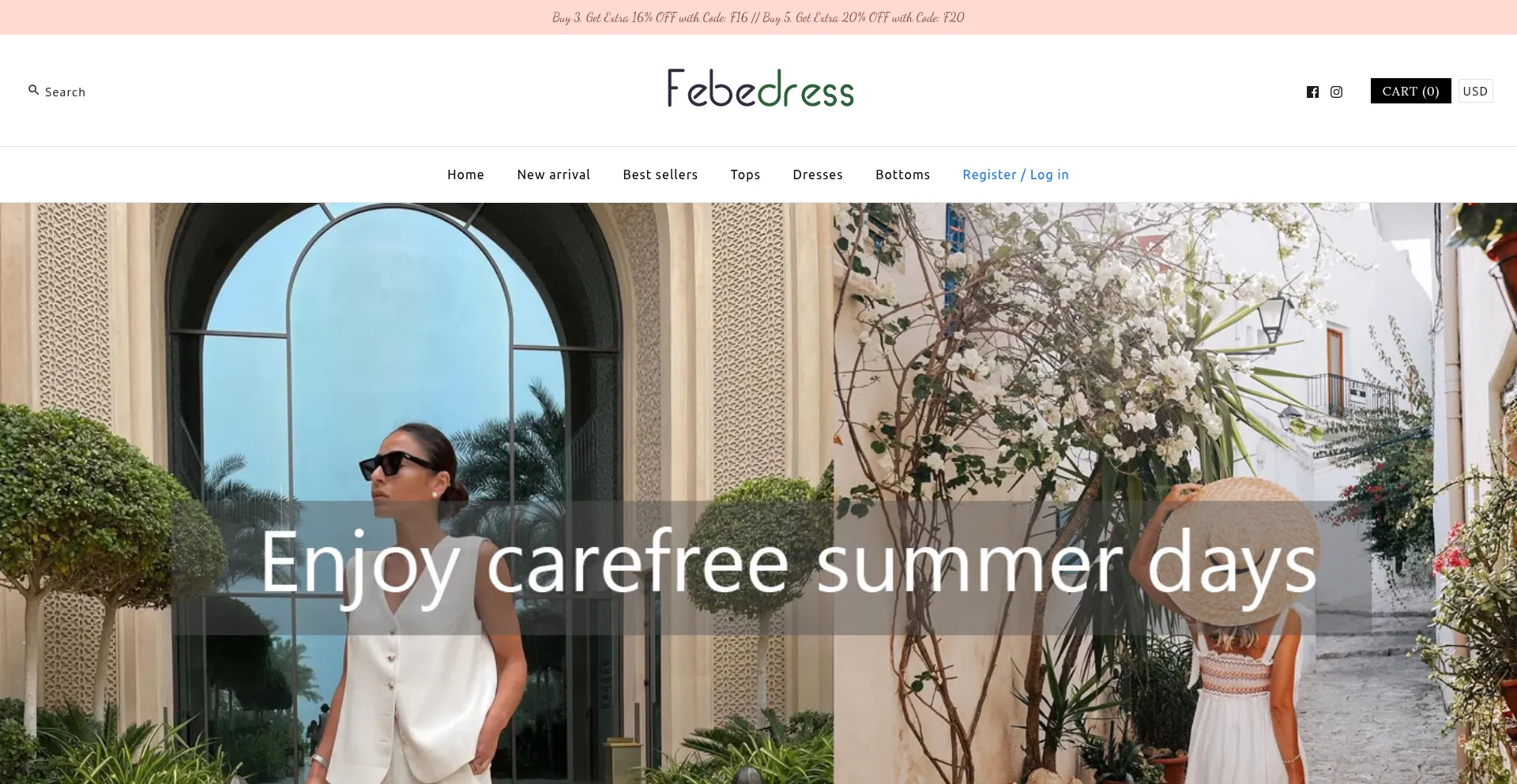 Website screenshot of Febedress.com