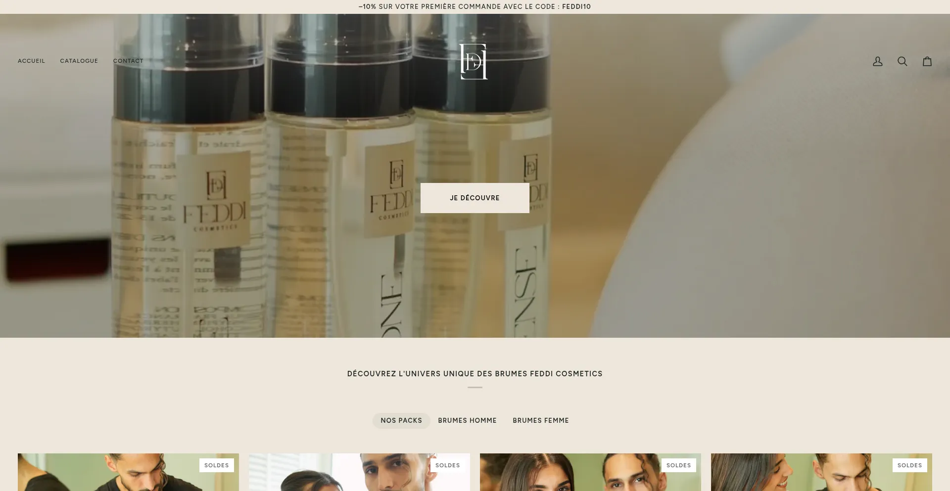 Website screenshot of Feddicosmetics.com