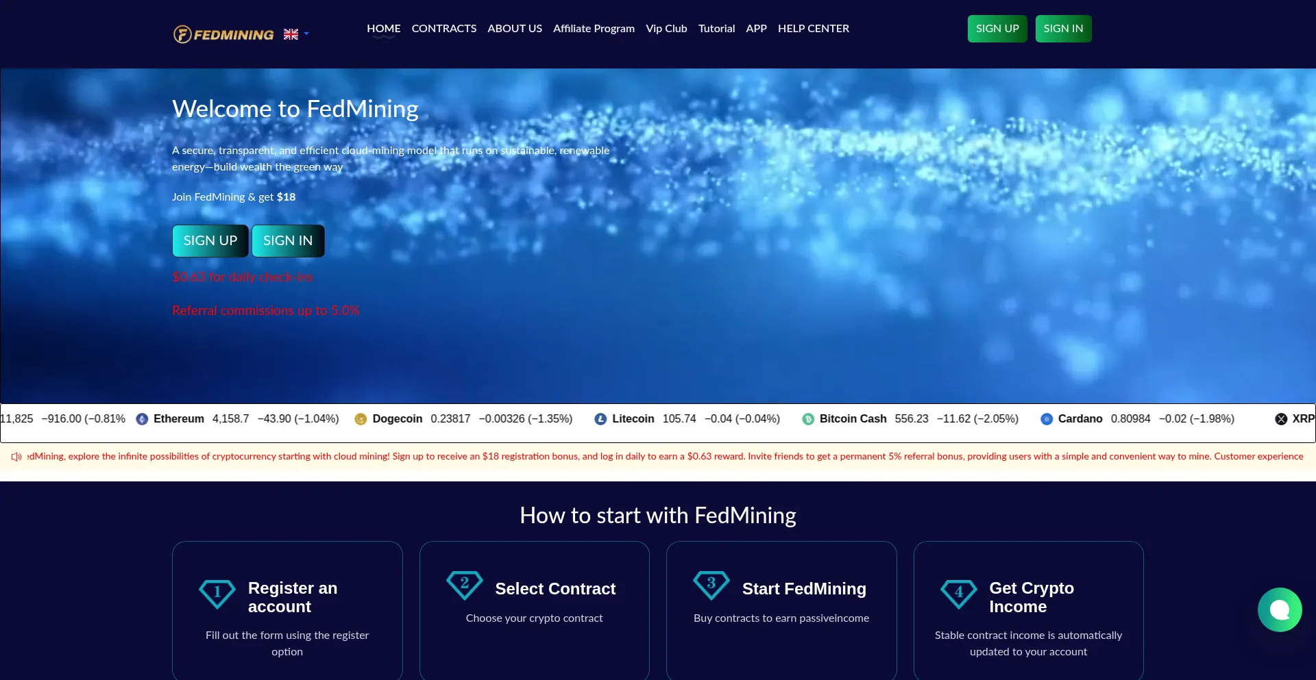 Fedmining.com Screenshot