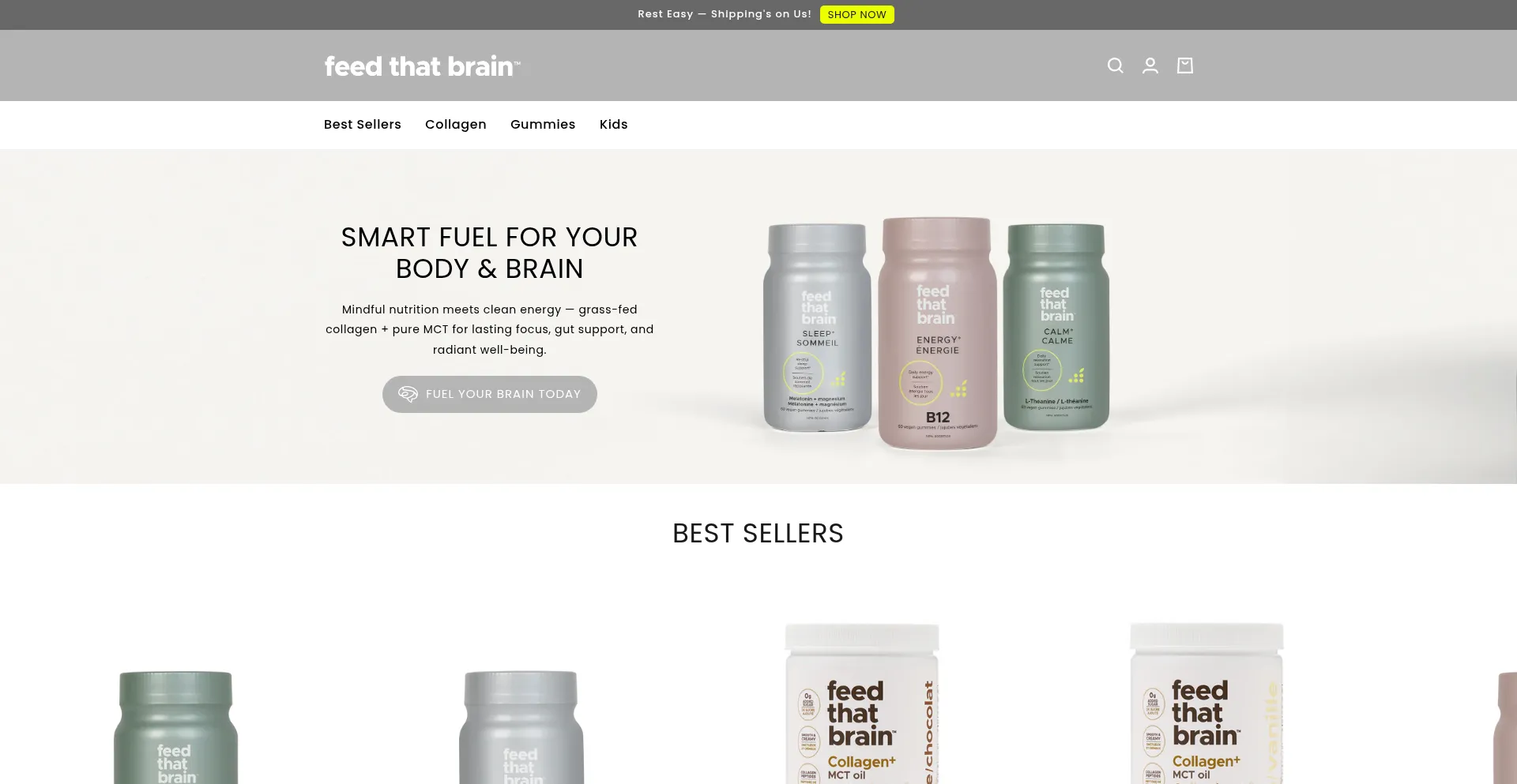 Website screenshot of Feedthatbrain.com