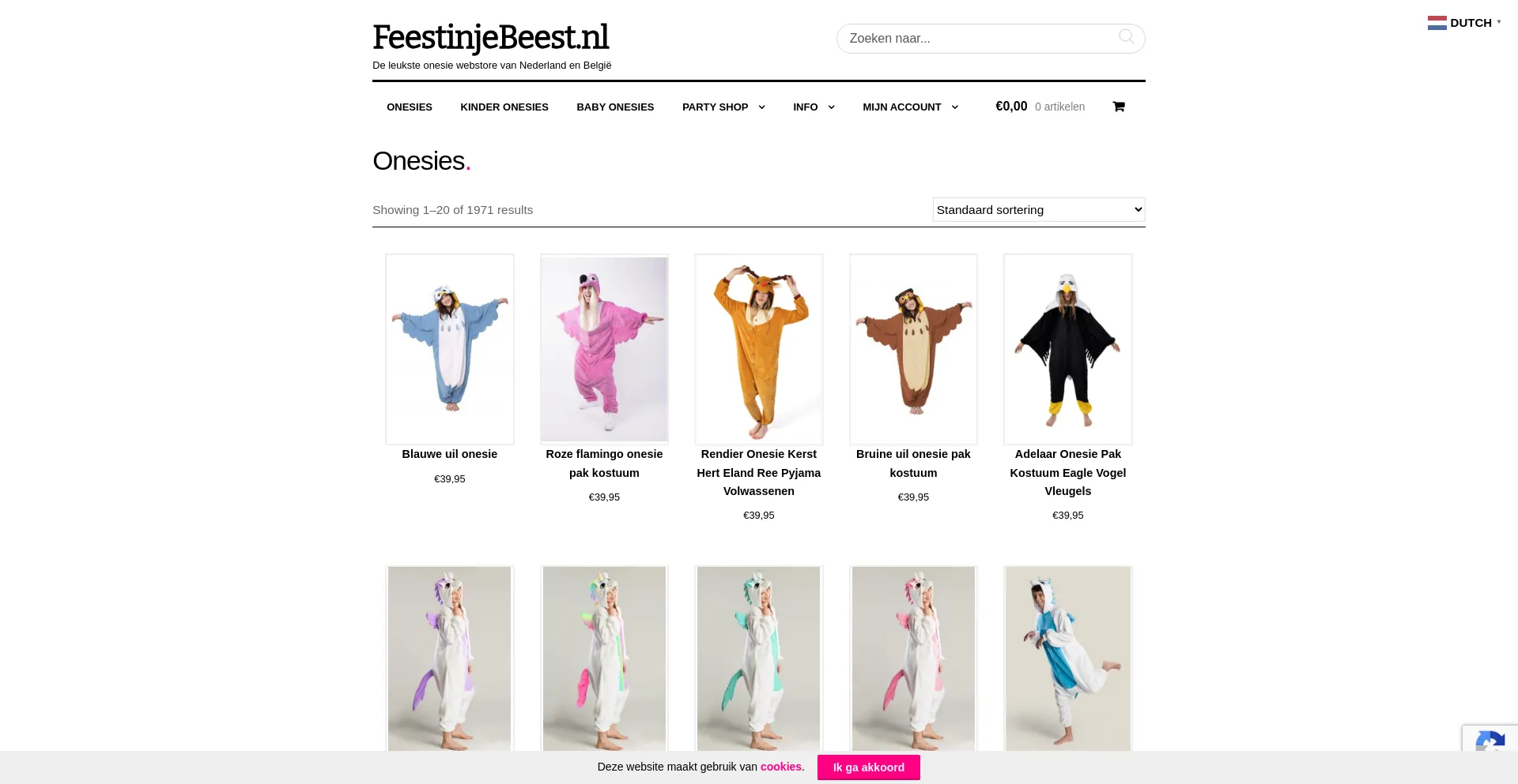 Website screenshot of Feestinjebeest.nl