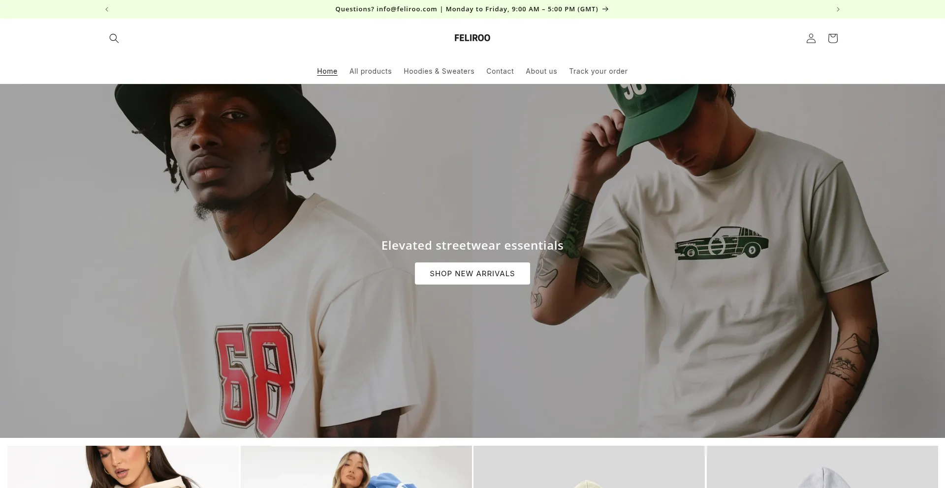 Website screenshot of Feliroo.com