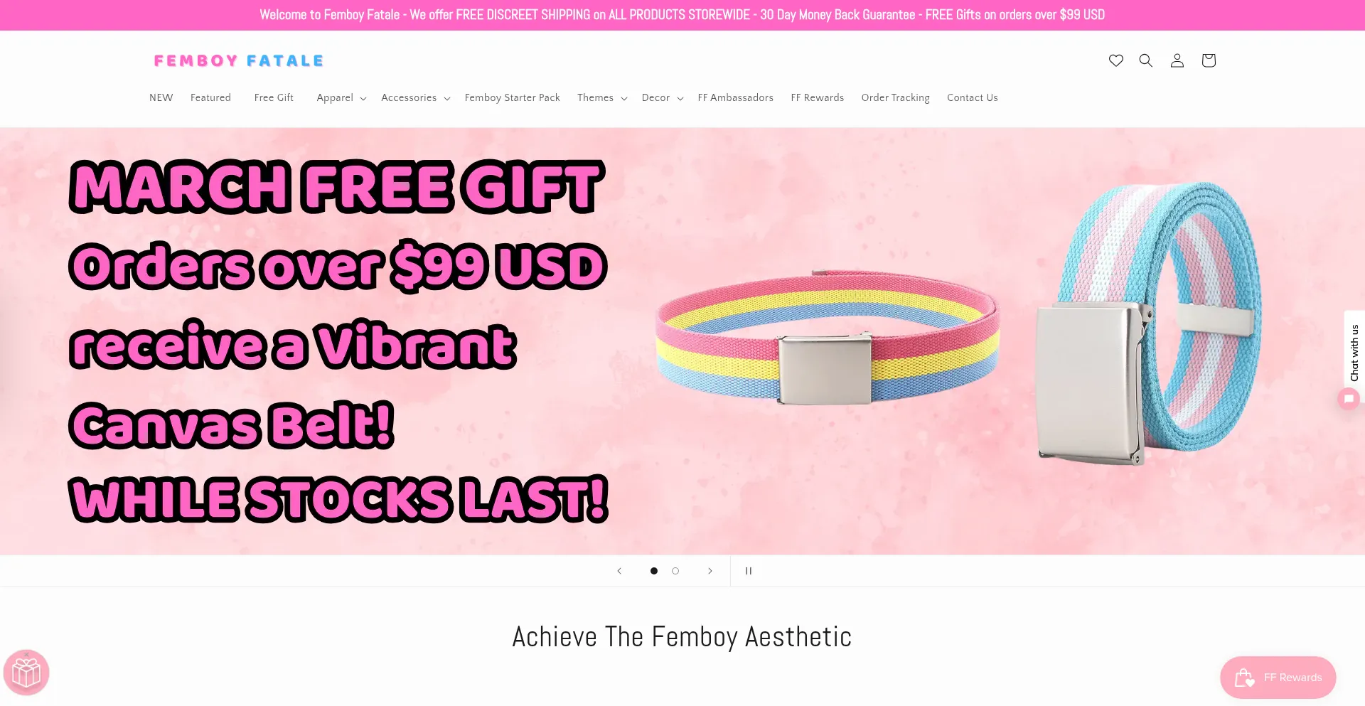 Website screenshot of Femboyfatale.com