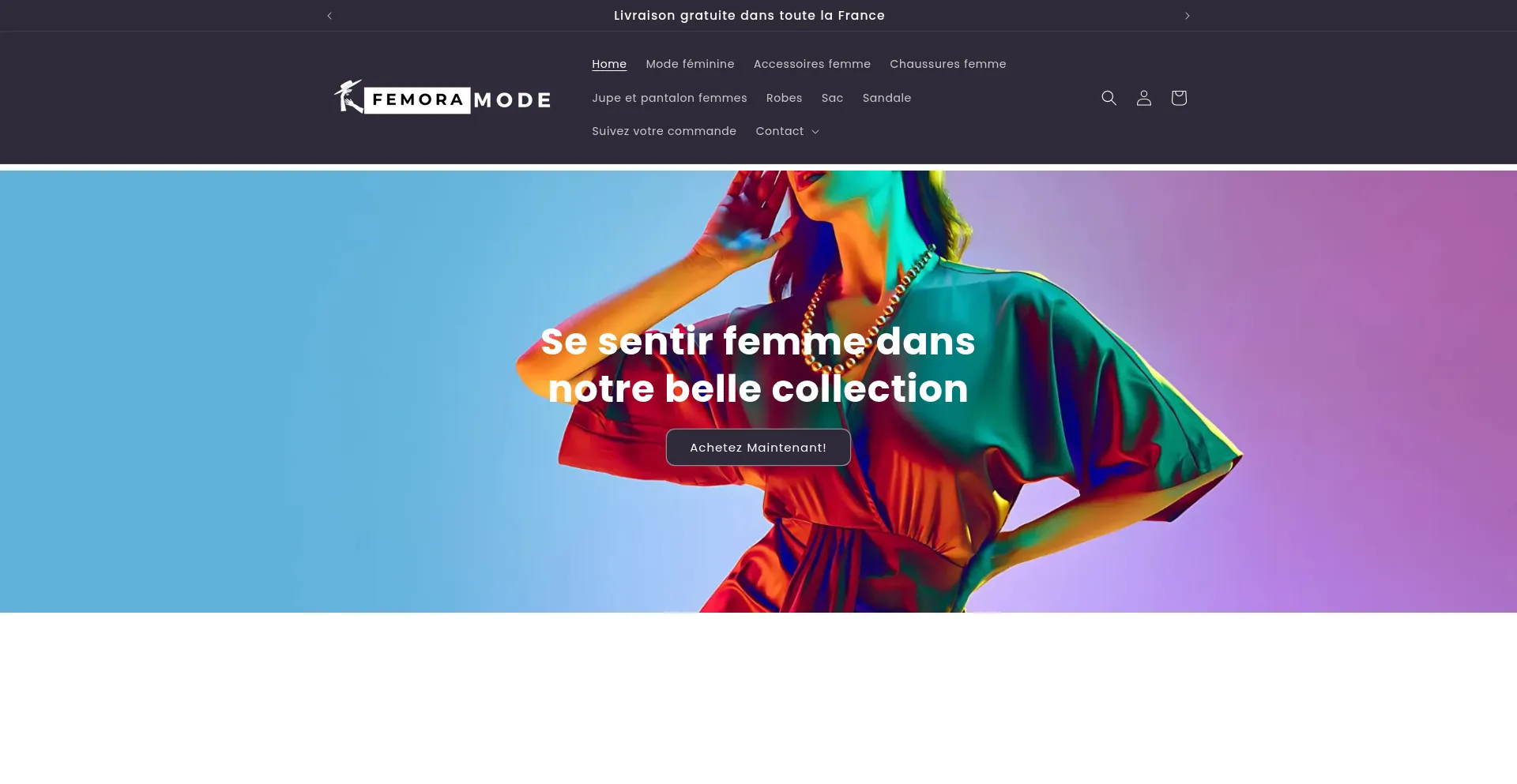 Website screenshot of Femora.fr