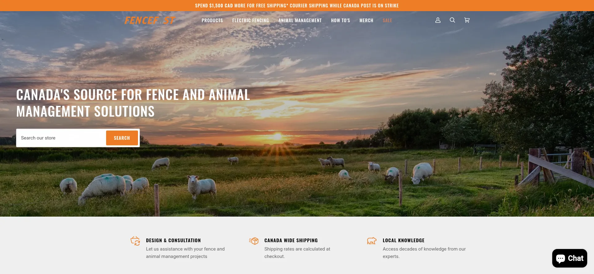 Website screenshot of Fencefast.ca