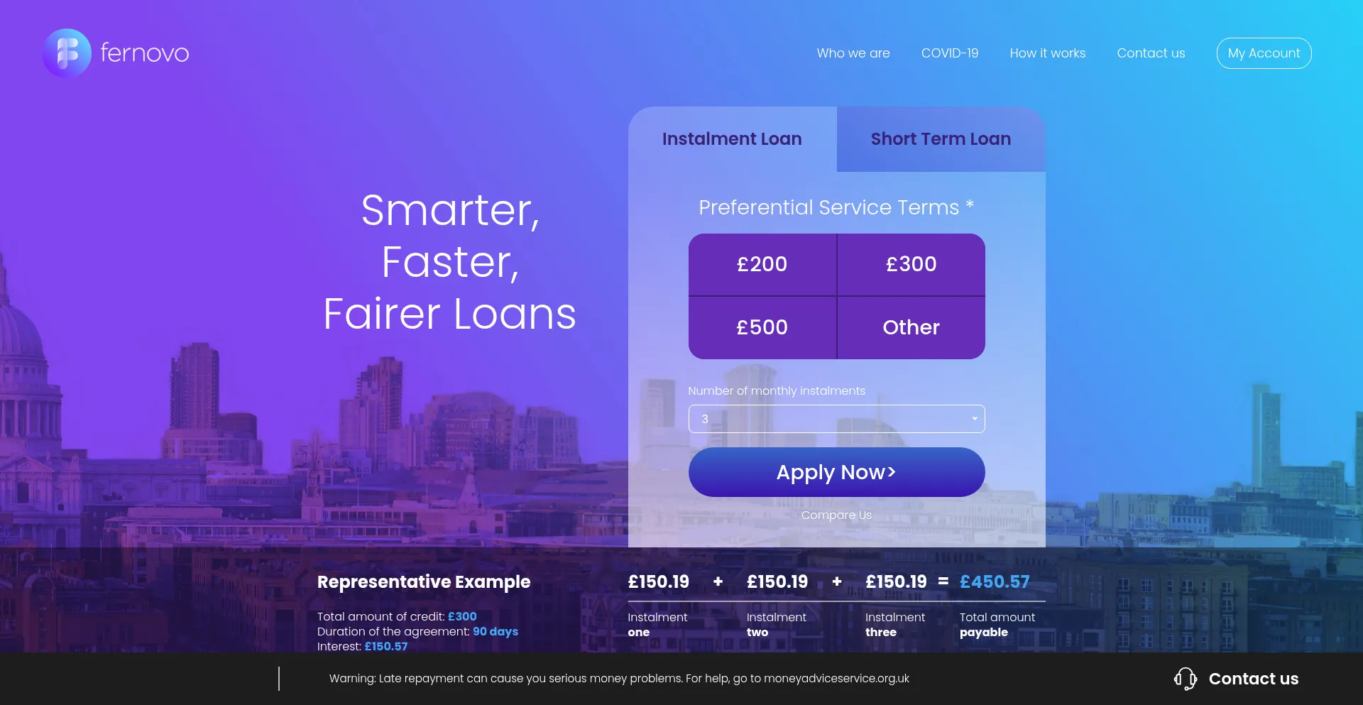 Website screenshot of Fernovo.co.uk