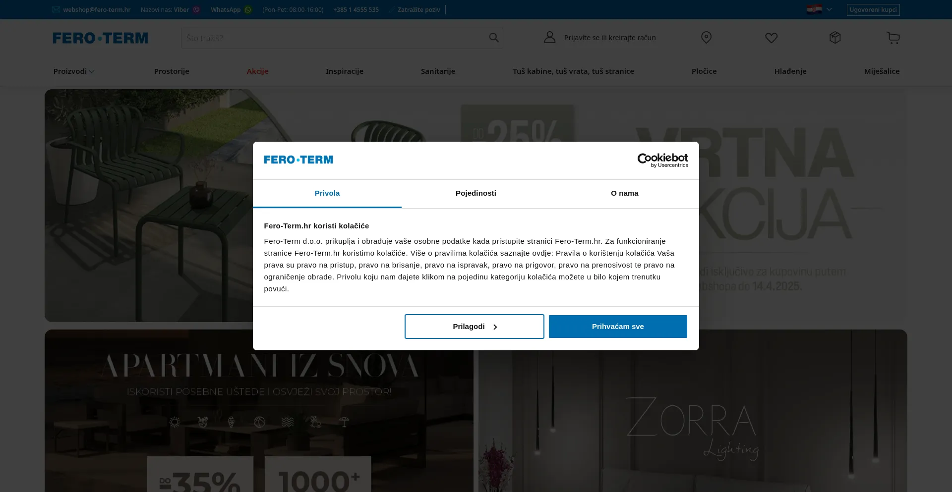 Website screenshot of Fero-term.hr