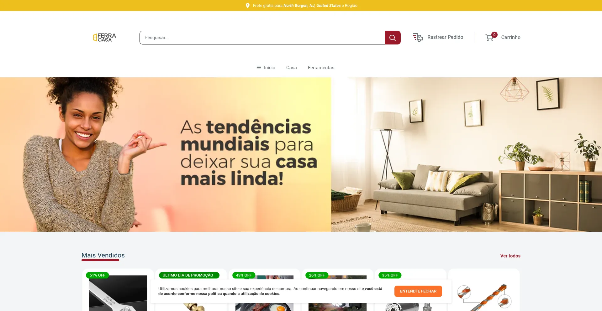 Website screenshot of Ferracasa.com