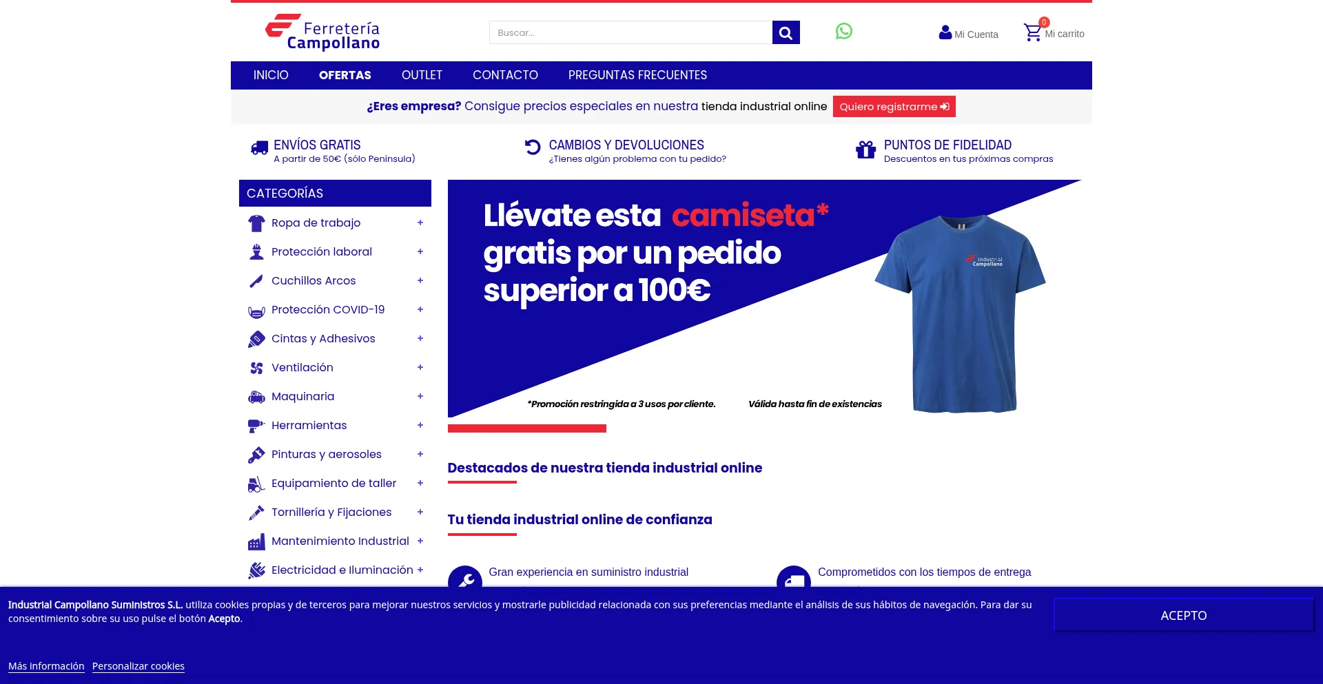 Website screenshot of Ferreteriacampollano.com