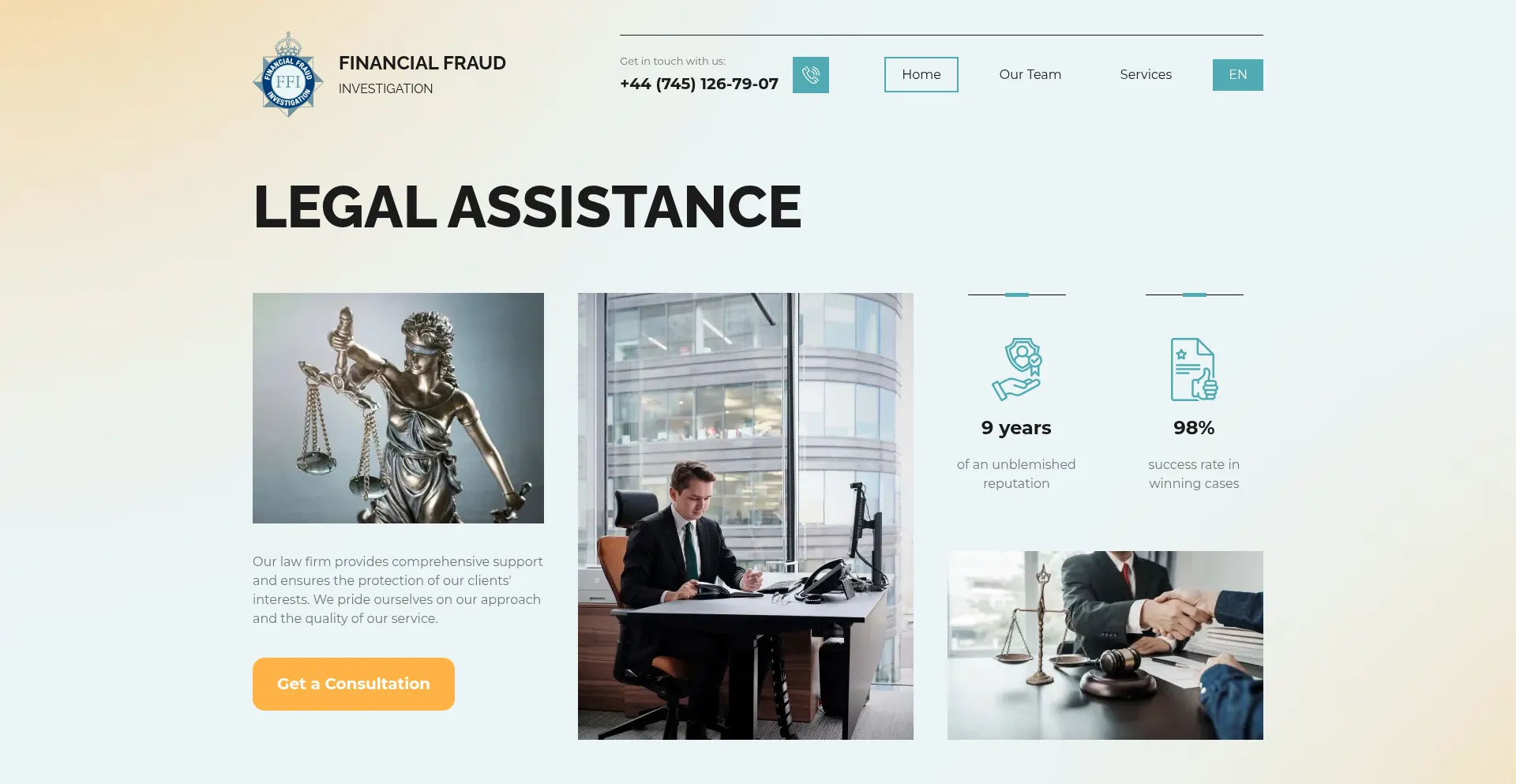 Website screenshot of Ff-investigation.com