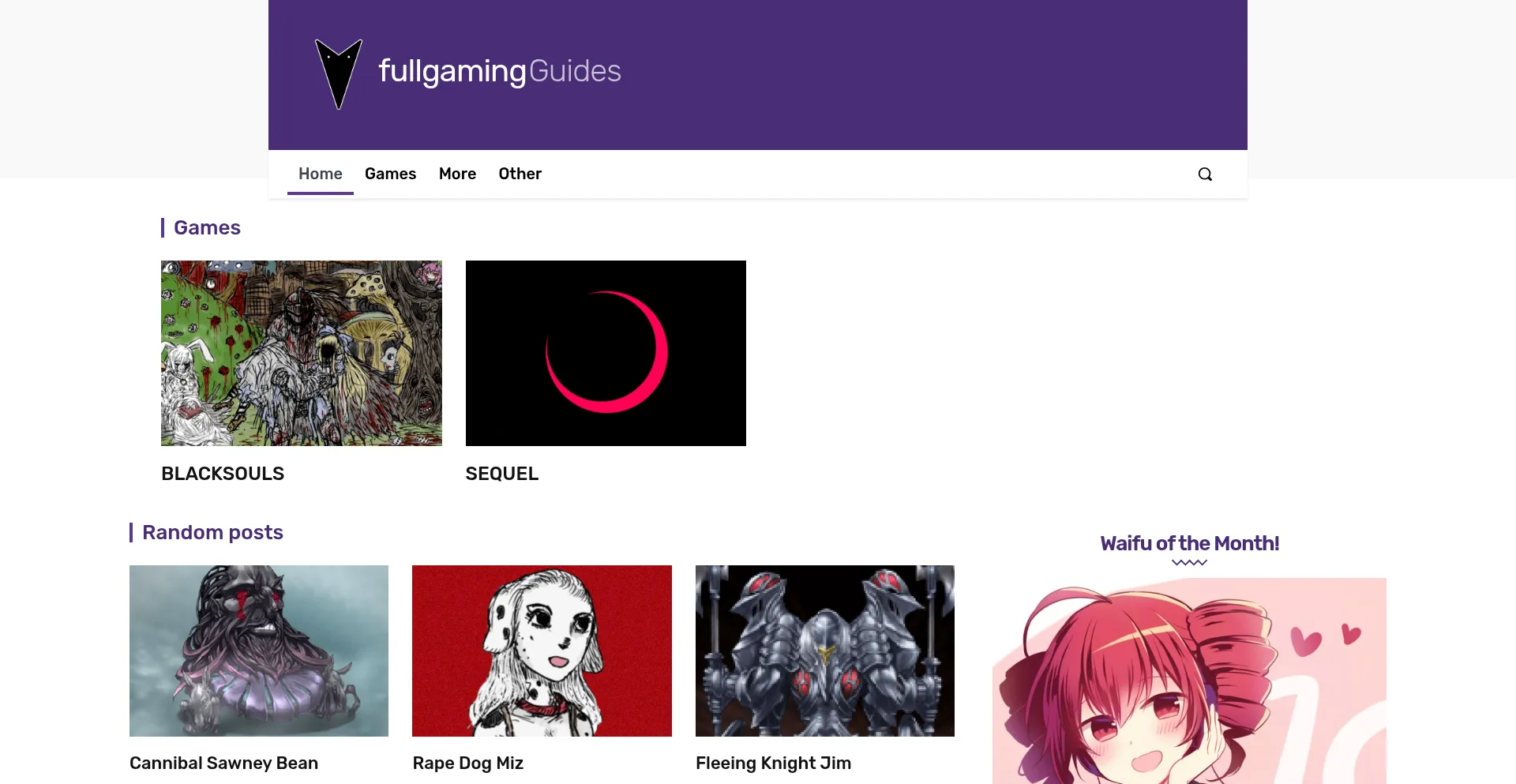Website screenshot of Fgguides.com