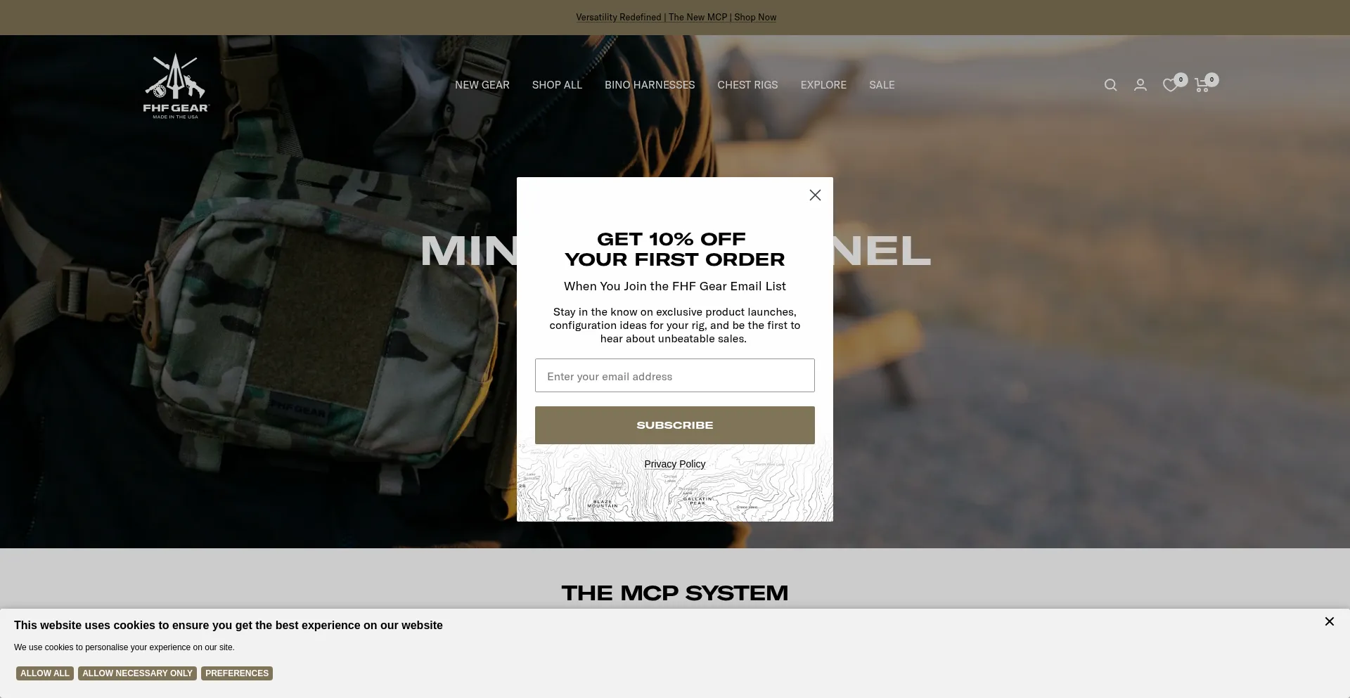 Website screenshot of Fhfgear.com