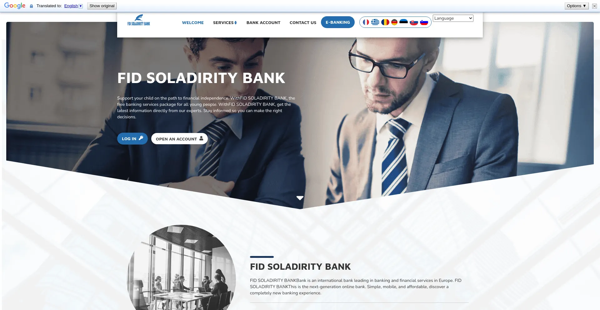 Website screenshot of Fid-soladiritys.com