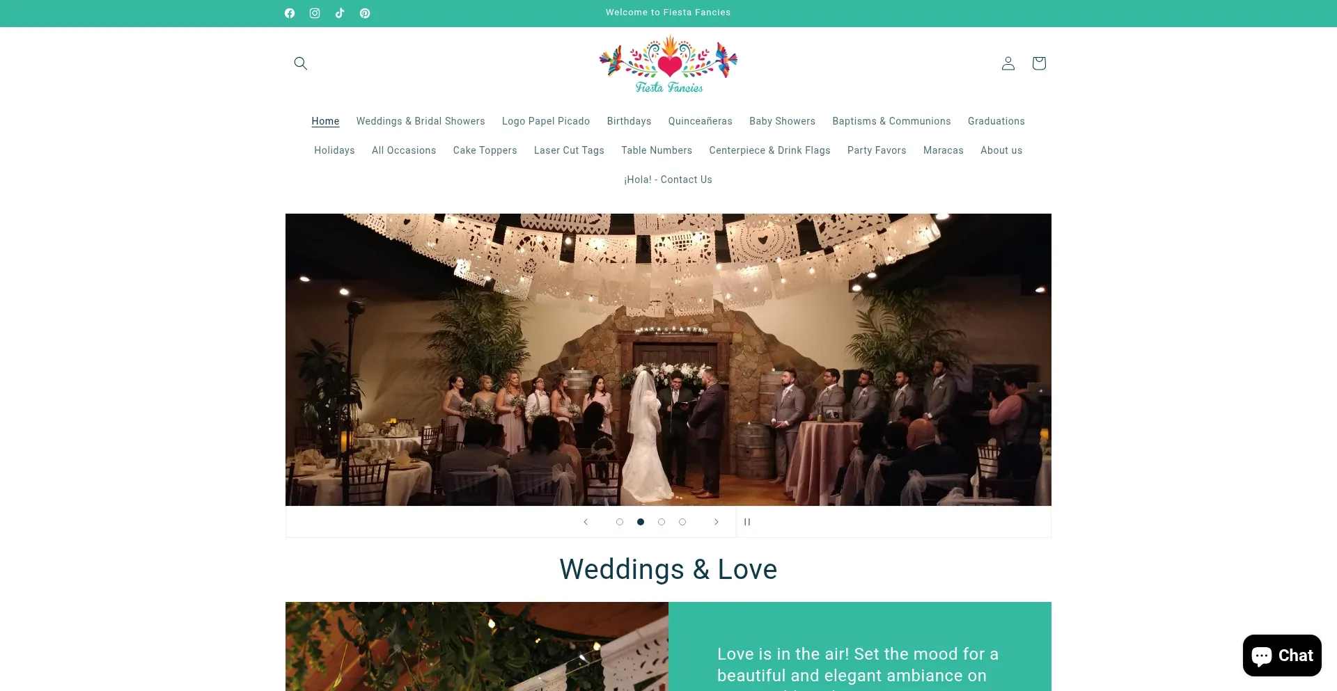 Website screenshot of Fiestafancies.com