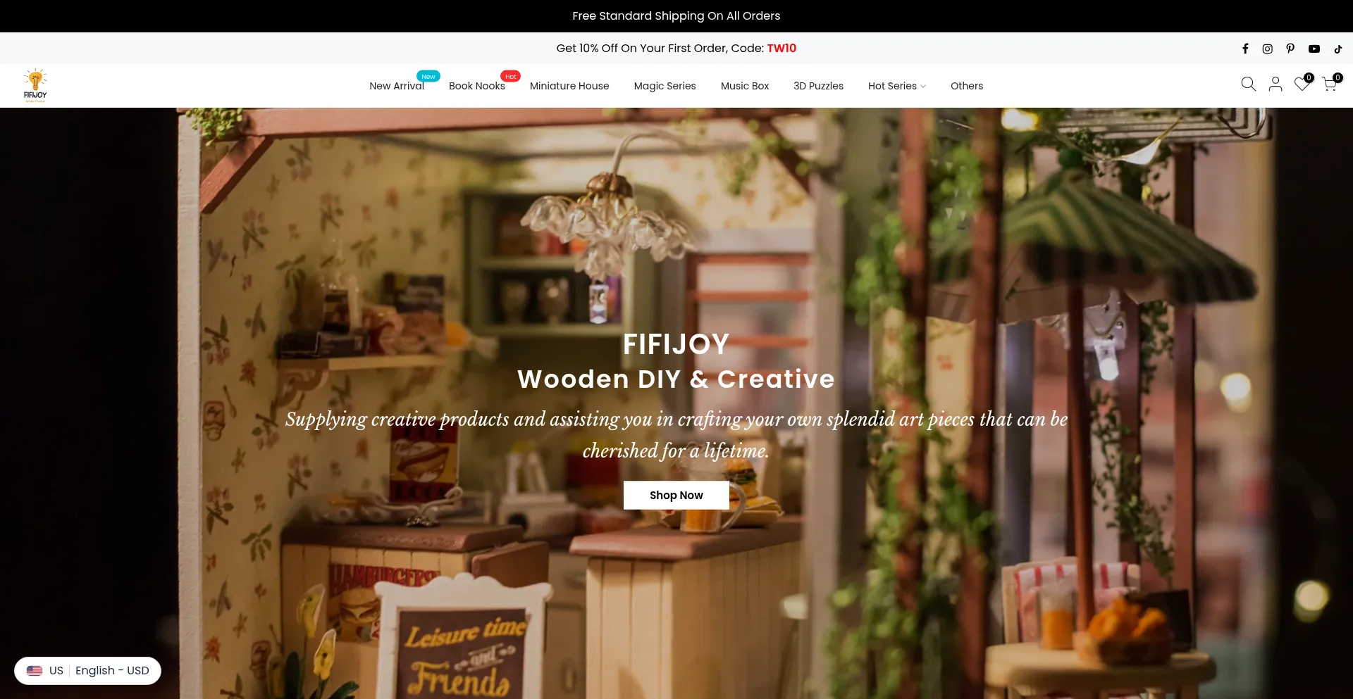 Website screenshot of Fifijoy.com