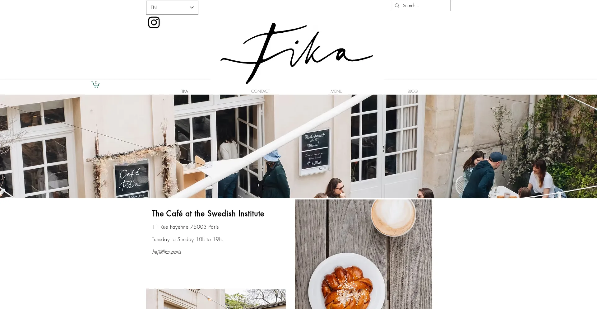 Website screenshot of Fika.paris