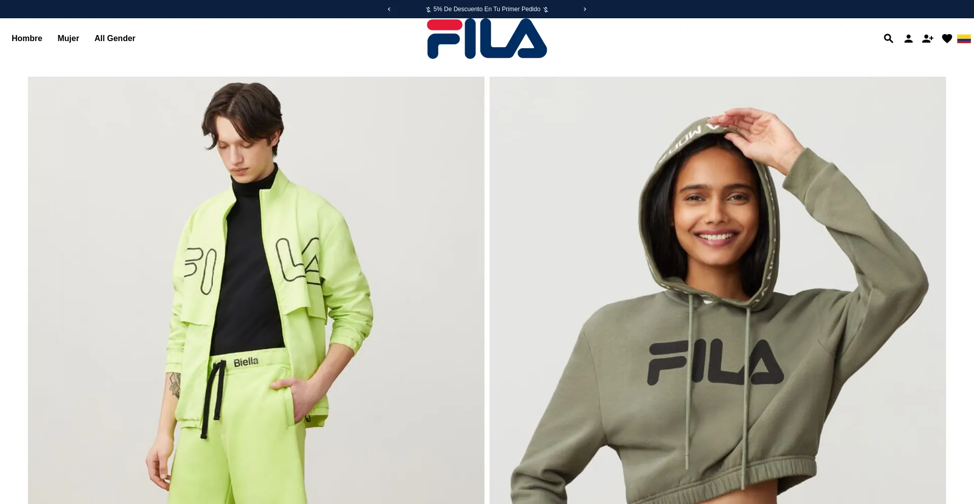 Website screenshot of Fila-colombia.co