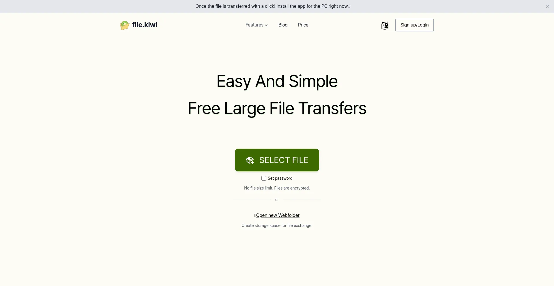 Website screenshot of File.kiwi
