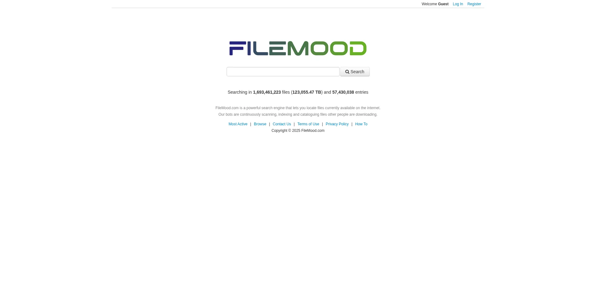 Website screenshot of Filemood.com