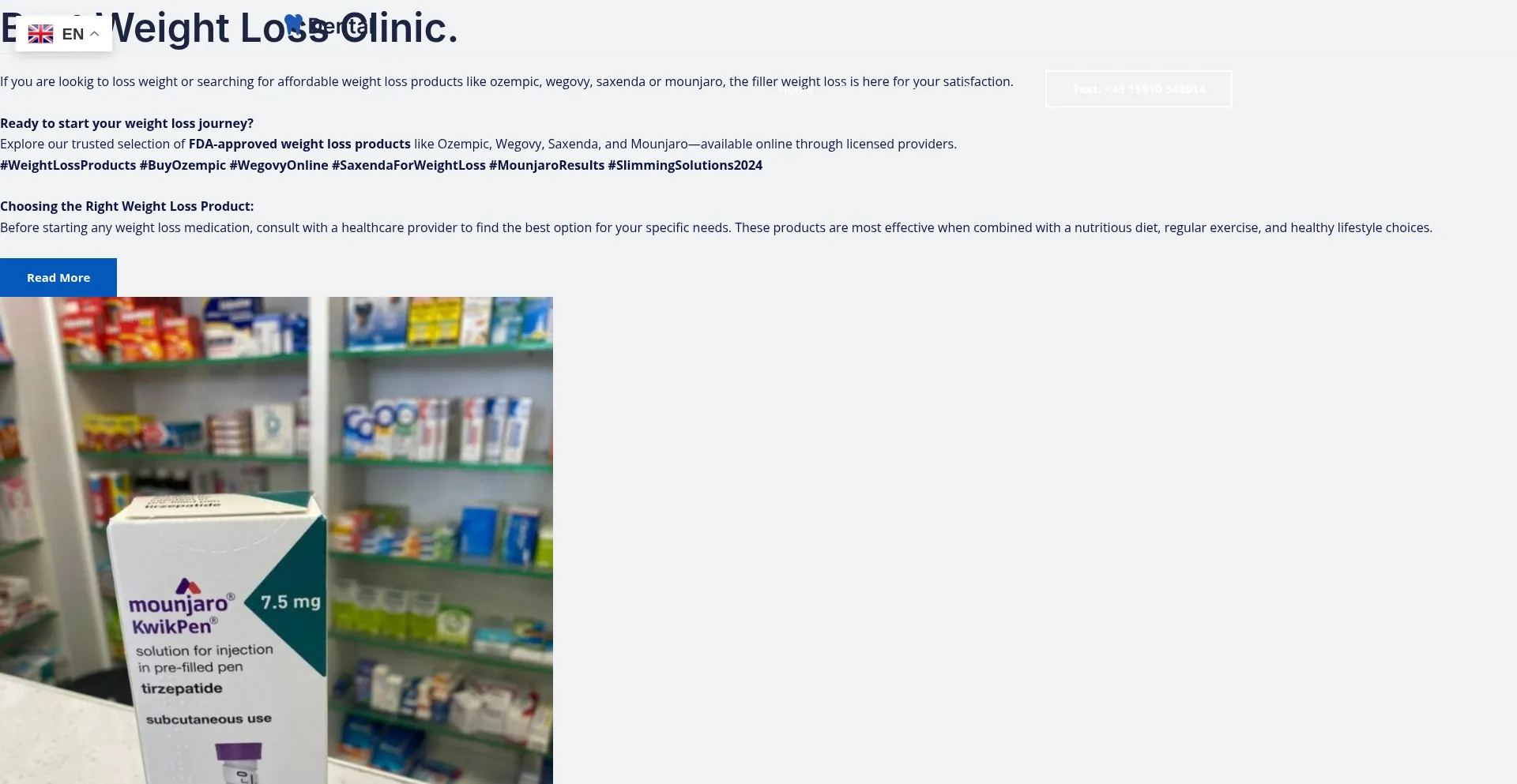 Website screenshot of Fillerweightloss.eu
