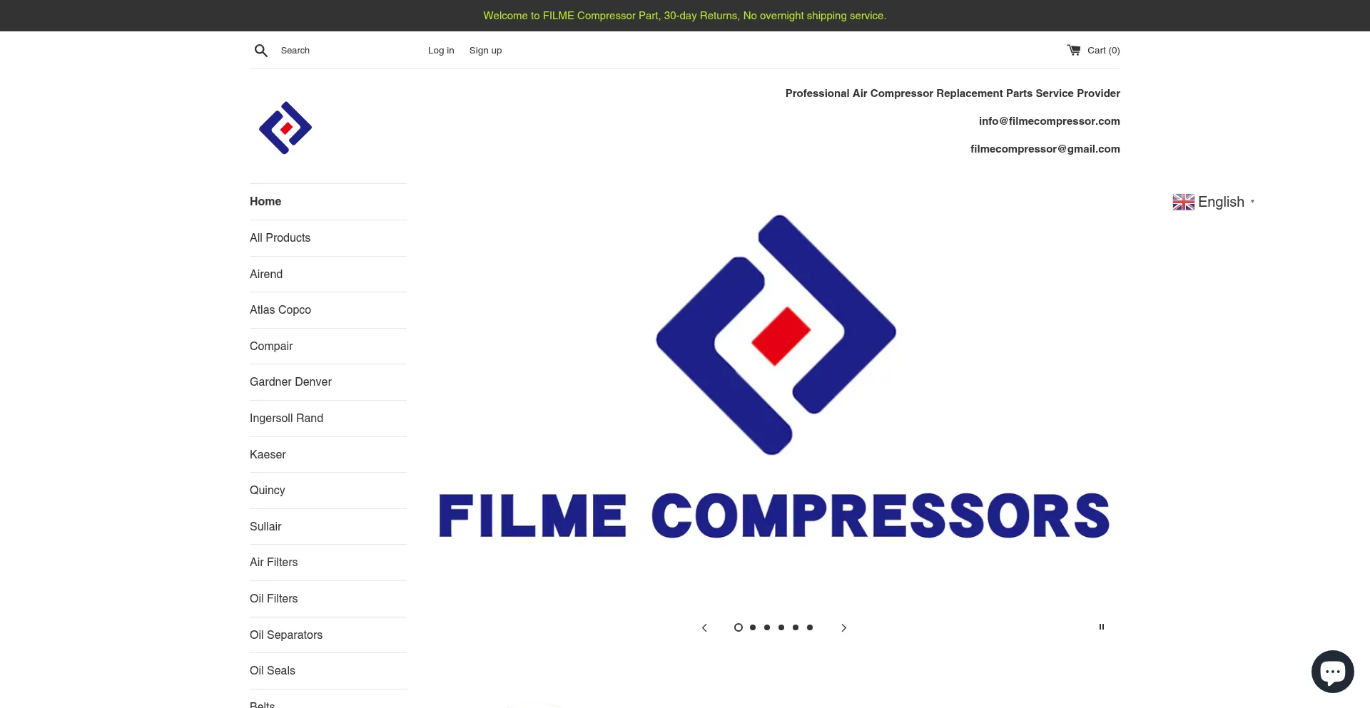 Website screenshot of Filmecompressor.com