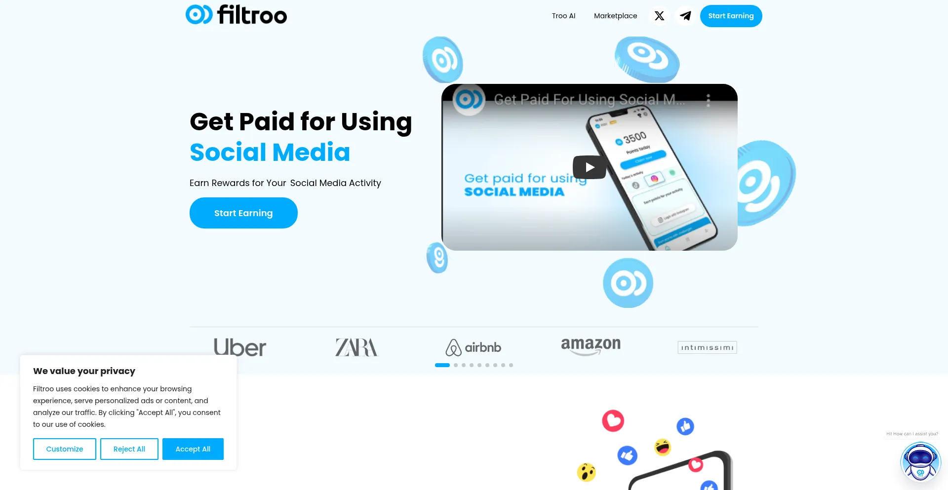 Website screenshot of Filtroo.co