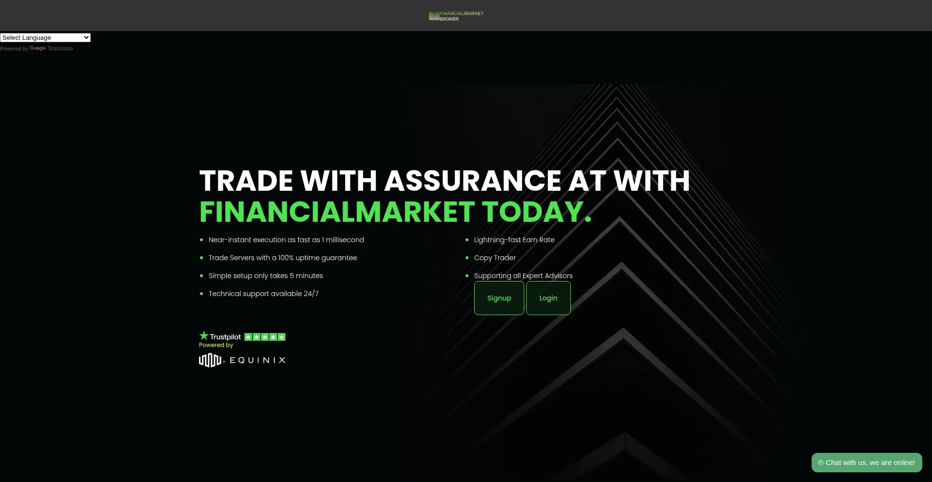 Website screenshot of Financialmarketbroker.com