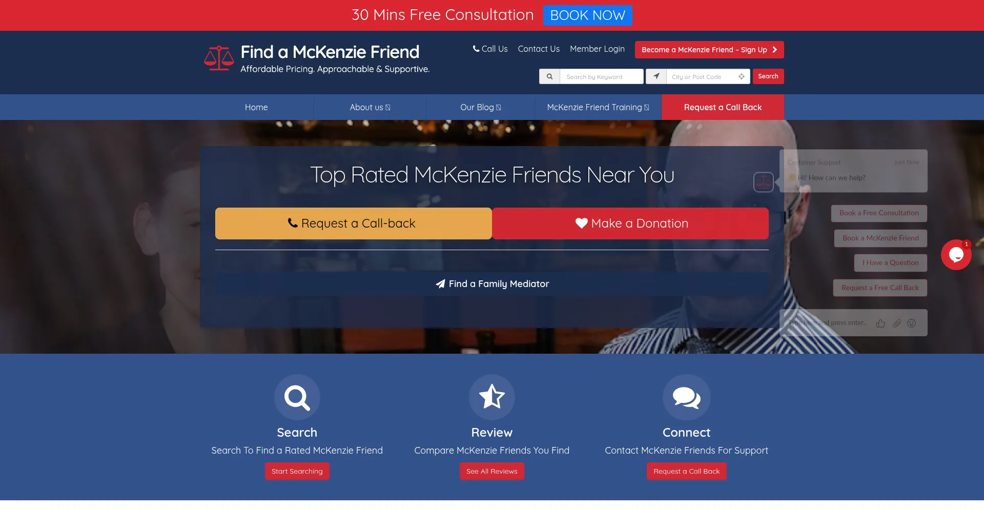 Findamckenziefriend.com Screenshot