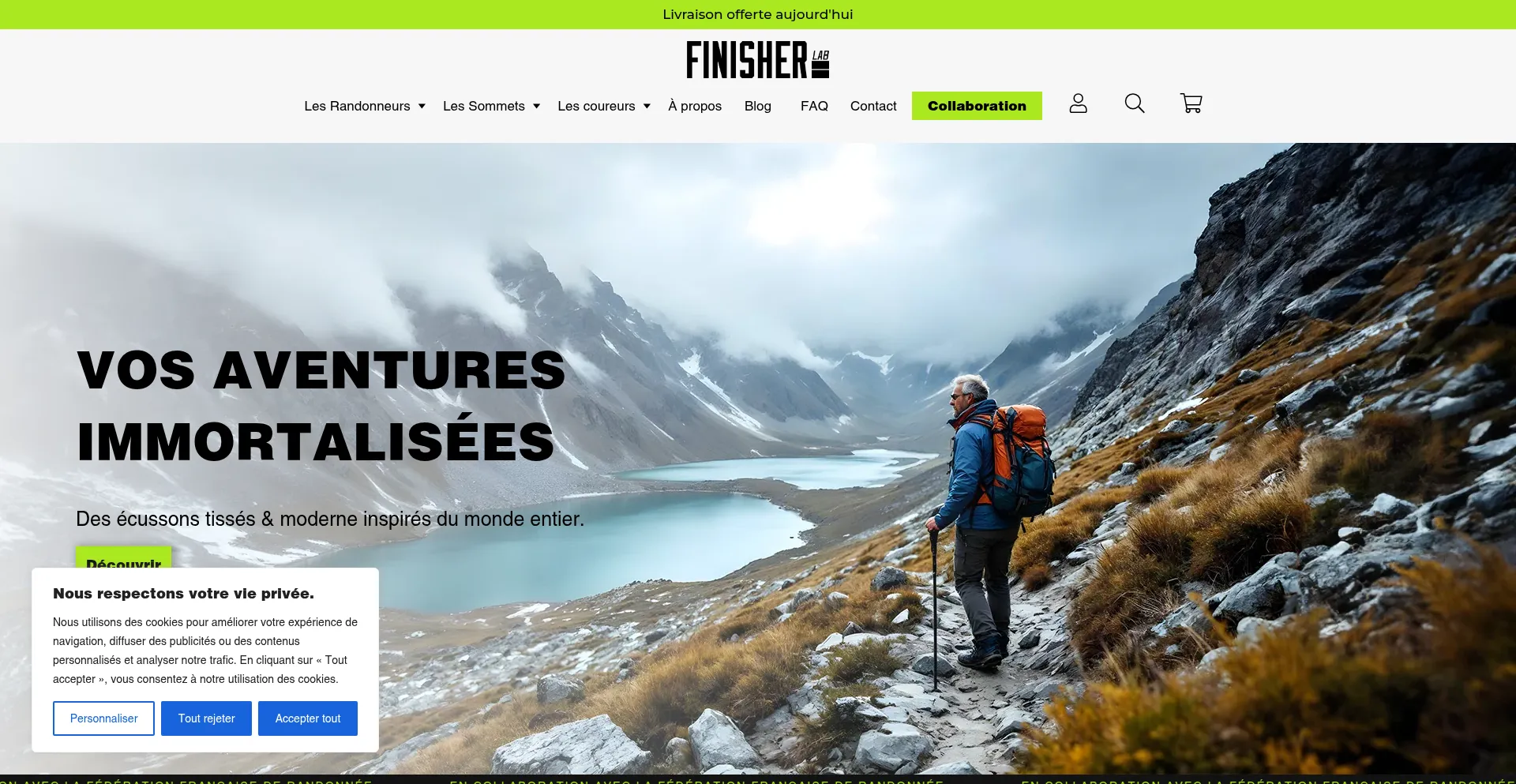 Website screenshot of Finisherlab.fr
