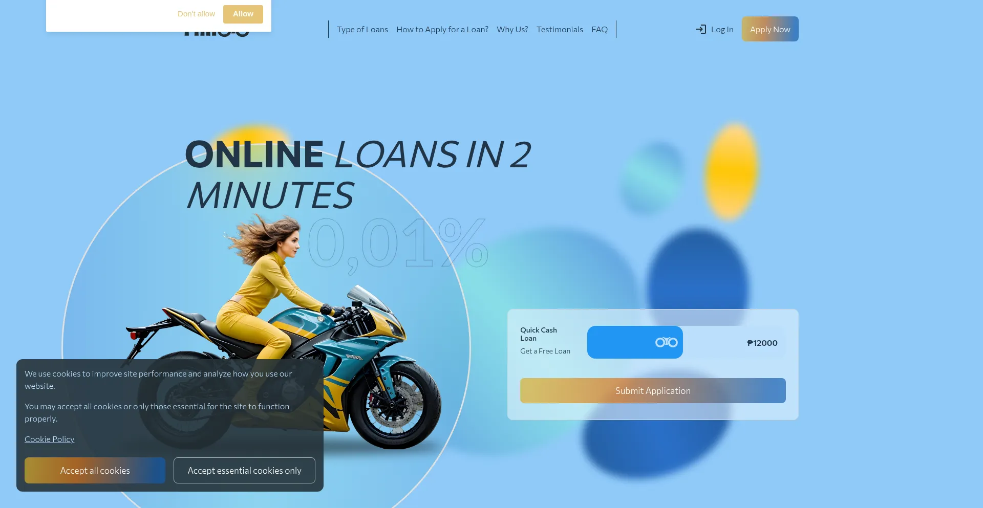 Website screenshot of Finloo.ph