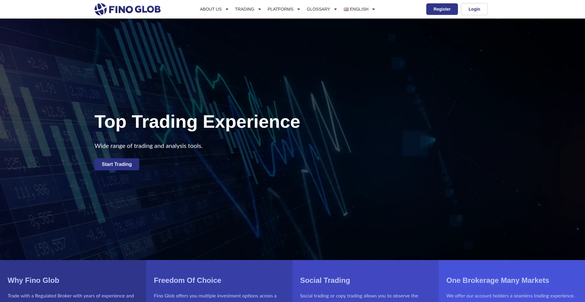 Website screenshot of Finoglob.com
