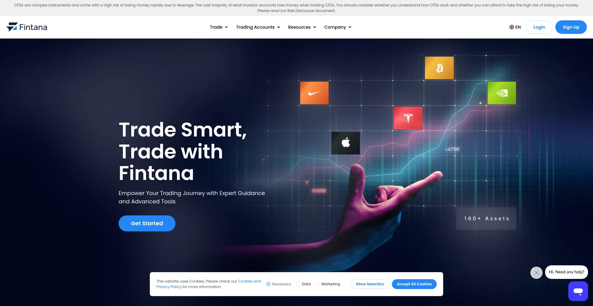 Website screenshot of Fintana.net