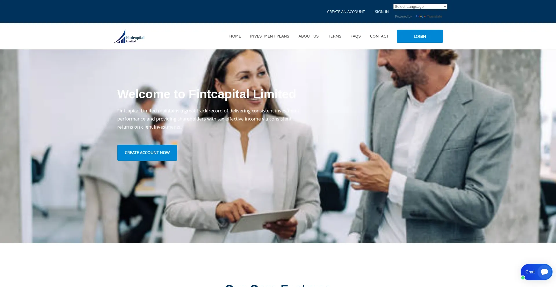 Website screenshot of Fintcapitallimited.com