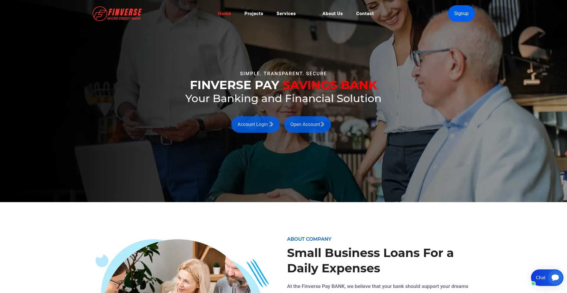 Website screenshot of Finversemcu.com
