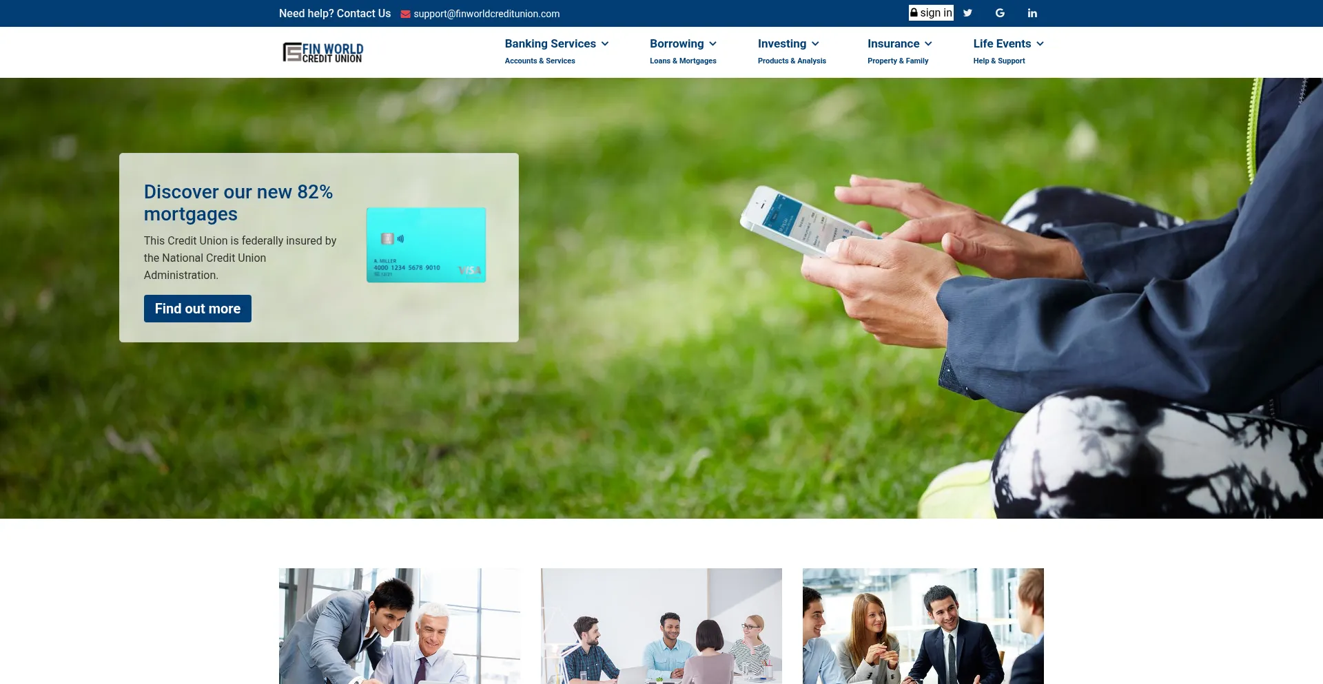 Website screenshot of Finworldcreditunion.com