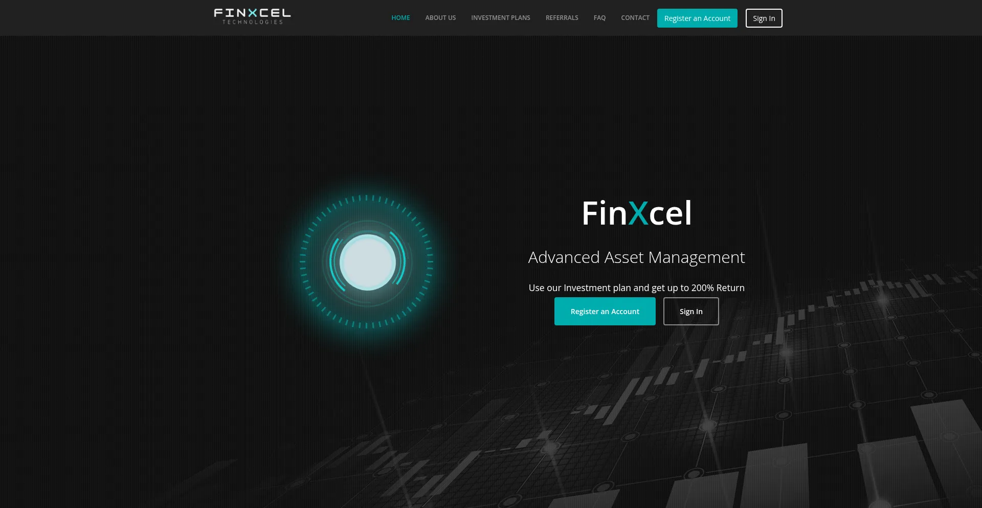 Website screenshot of Finxcel.top