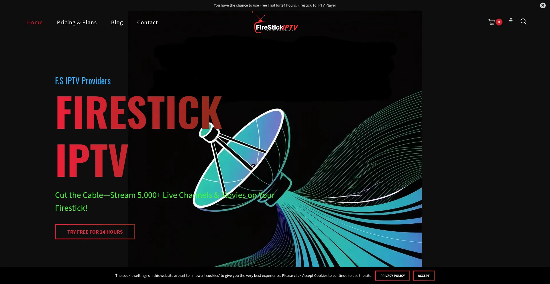 Website screenshot of Firesticktoiptv.com