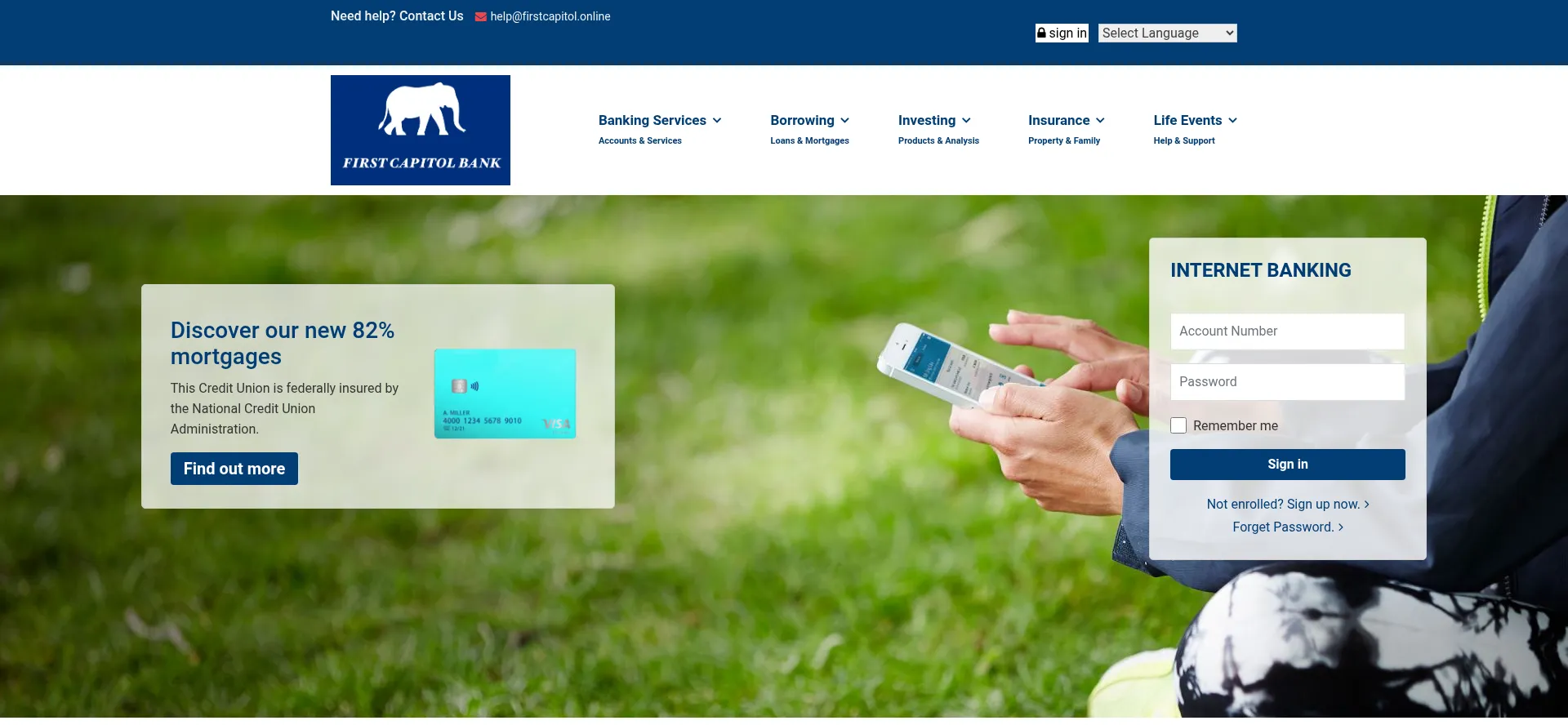 Website screenshot of Firstcapitol.online