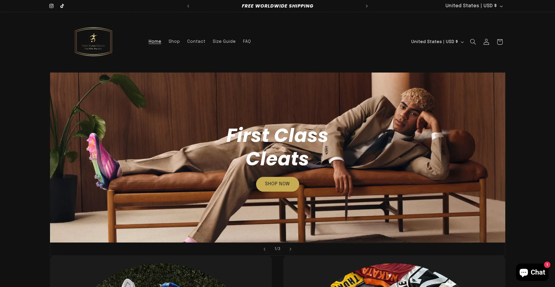 Firstclasscleats.com Screenshot