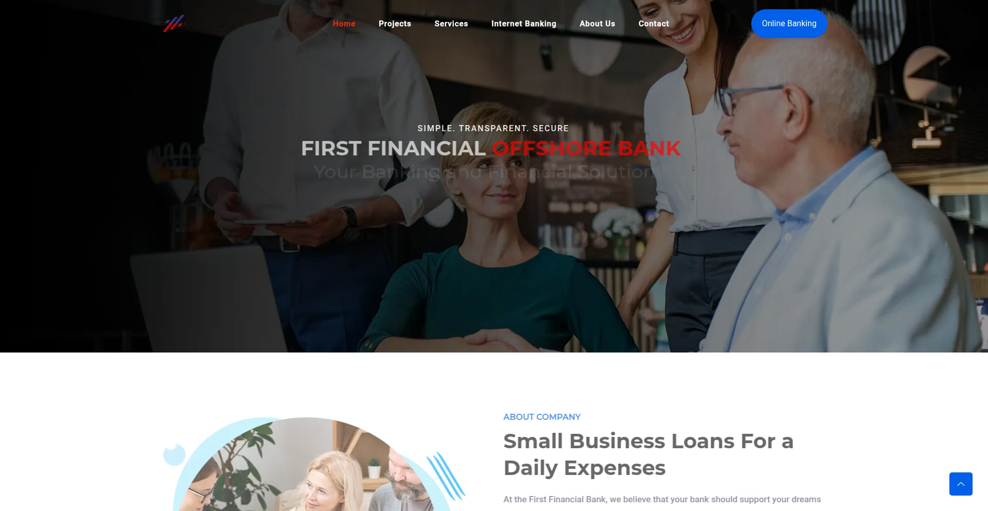 Website screenshot of Firstfinancialbnk.com